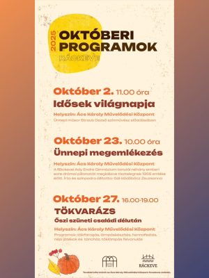 OKTÓBERI PROGRAMOK