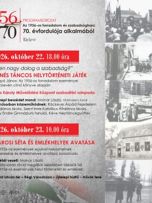 Programsorozat – Az 1956-os forradalom és szabadságharc 70. évfordulója alkalmából