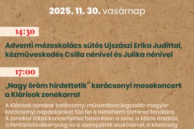 ADVENTI MESÉS PROGRAMOK